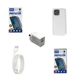 5 in1 Combo - x2 Screen Protector & Clear cover & 2meter Cable & 18W fast charger for iPhone